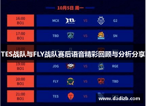 TES战队与FLY战队赛后语音精彩回顾与分析分享